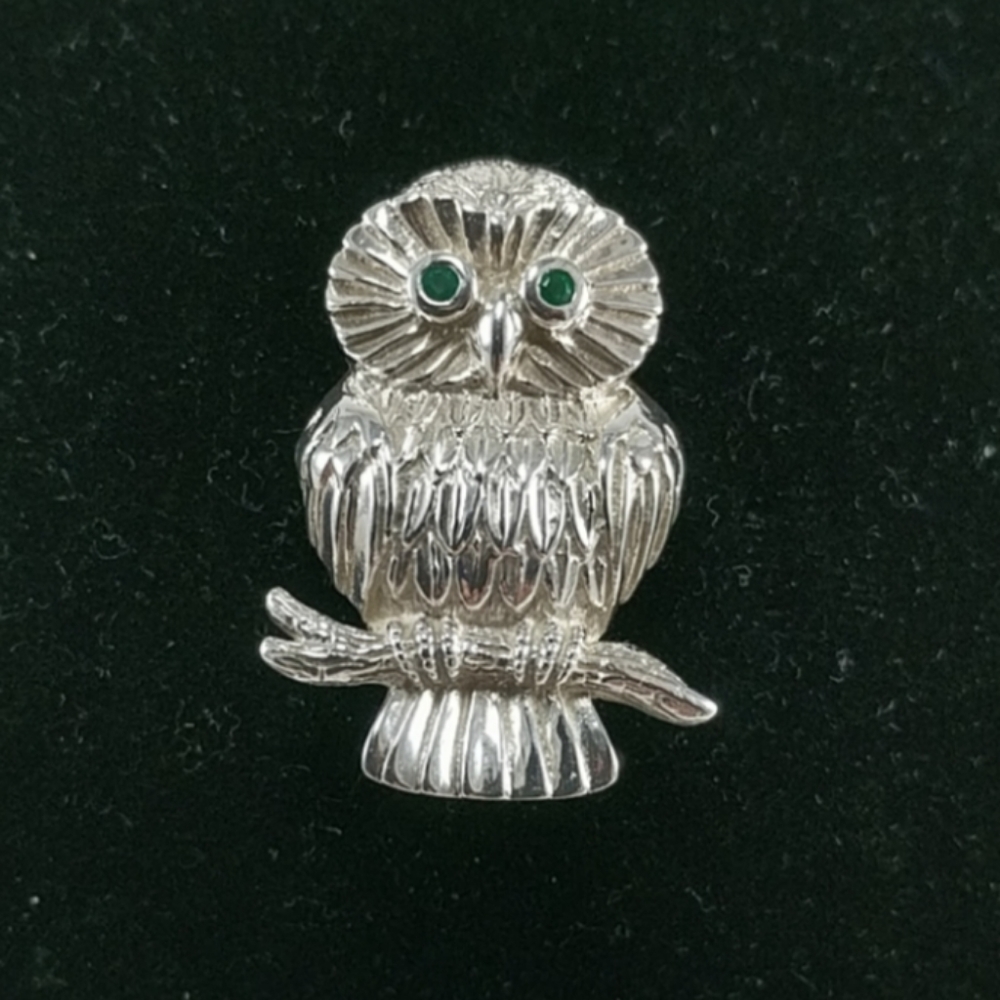 🇨🇦 Premier Designs Sterling Silver Owl Brooch